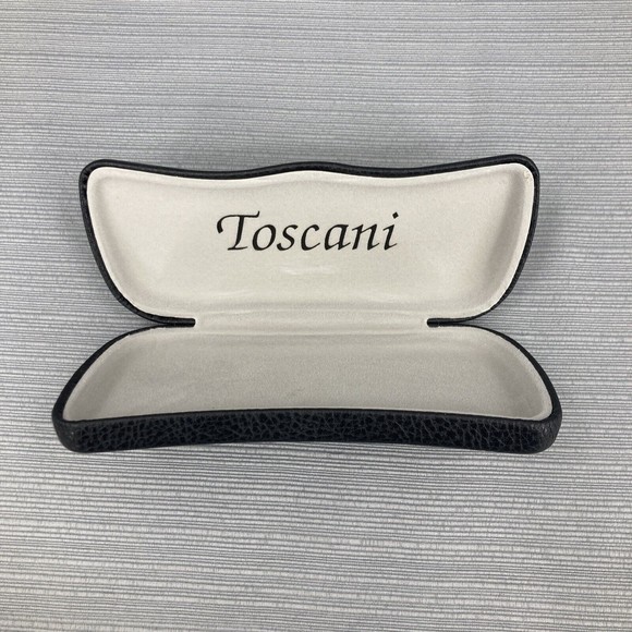 Toscani Pebbled Black Hard Clamshell Eyeglasses Sunglasses Case - Picture 1 of 8